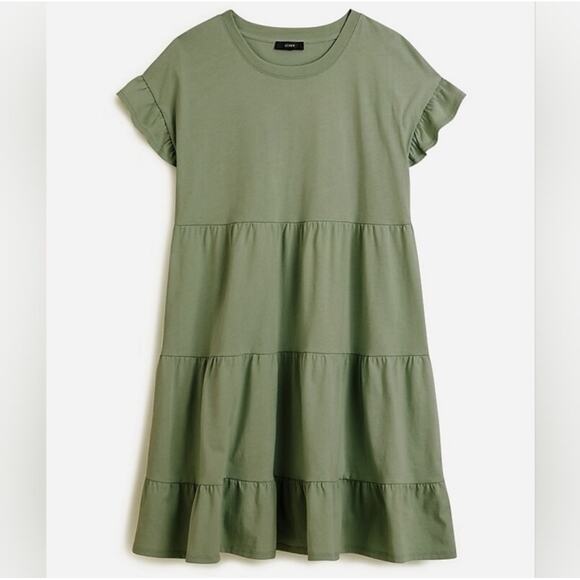 J.Crew Tiered dress in broken-in jersey #AX974 Size Small - Picture 2 of 9